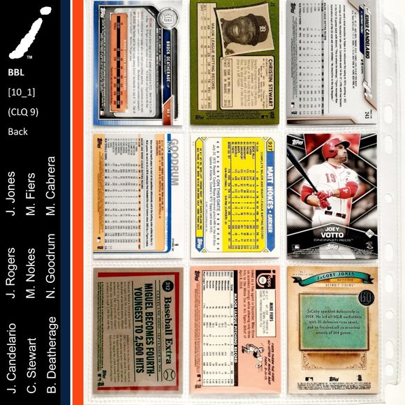 Detroit Tigers  9 Card Lot -  BBL [10_1] - Picture 2 of 8